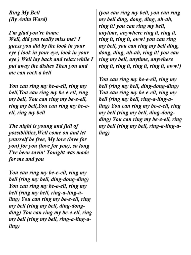 Ring My Bell PDF