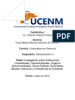 Tarea Investigacion - Instituciones Centralizadas, Descentralizadas y Organos Desconcentrados - Yudy Marisol Berrios Mencia