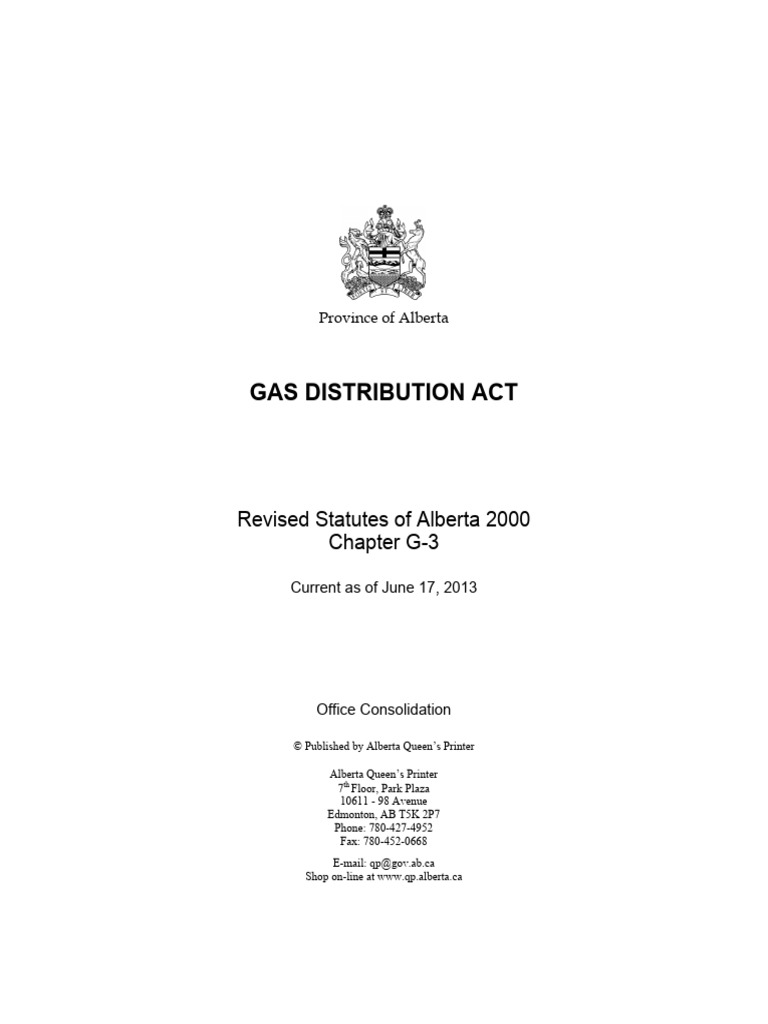 Gas Distribution Act PDF Natural Gas Public Utility