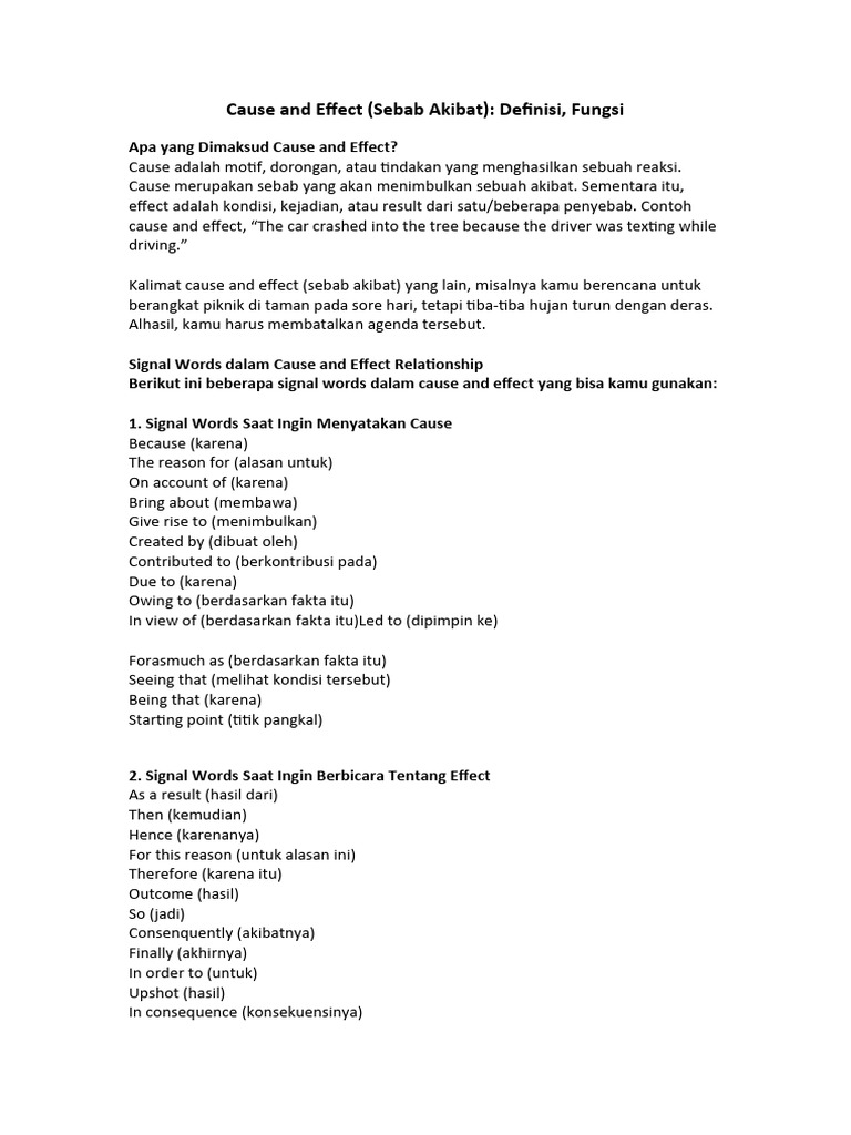 Panduan Lengkap Cause and Effect PDF
