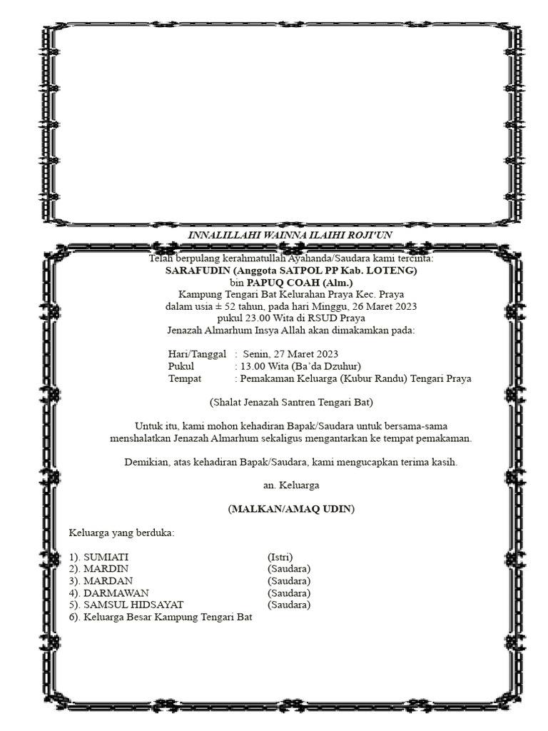 Undangan Kepaten | PDF
