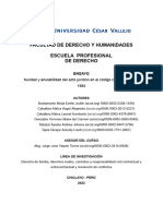 Nulidad y Anulabilidad Del Acto Jurídico en El Código Civil de 1984