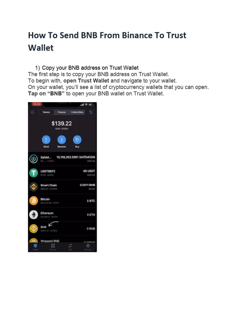 How To Send BNB From Binance To Trust Wallet | PDF