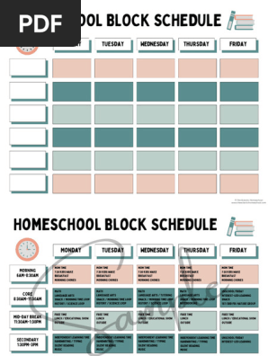 Block Schedule Blank