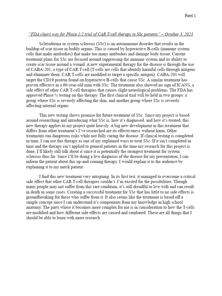 Current Event Summary Example