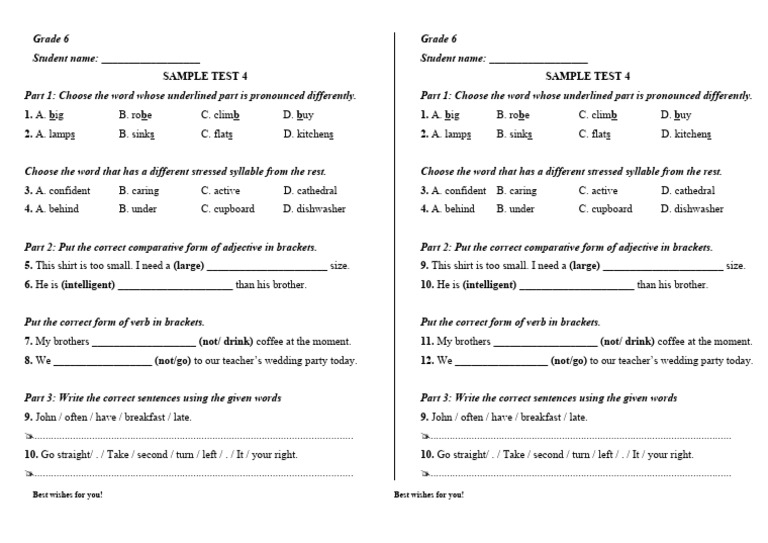 U4 GB Sample Test Sep 13rd | PDF