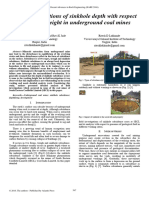 Study The Variations of Sinkhole Depth With Respect To Working Height in Underground Coal Mines