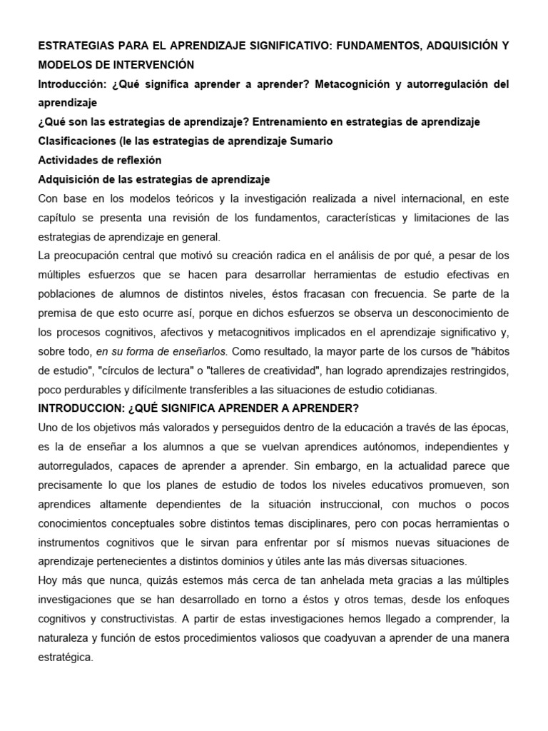 Estrategias de Aprendizaje Efectivo | PDF | Aprendizaje | Memoria