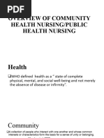 Overview of Community Health Nursing