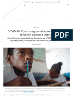 COVID-19 - Cómo Asegurar El Aprendizaje de Los Niños Sin Acceso A Internet - UNICEF