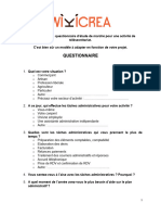 Exemple Questionnaire Étude de Marché Télésecrétariat