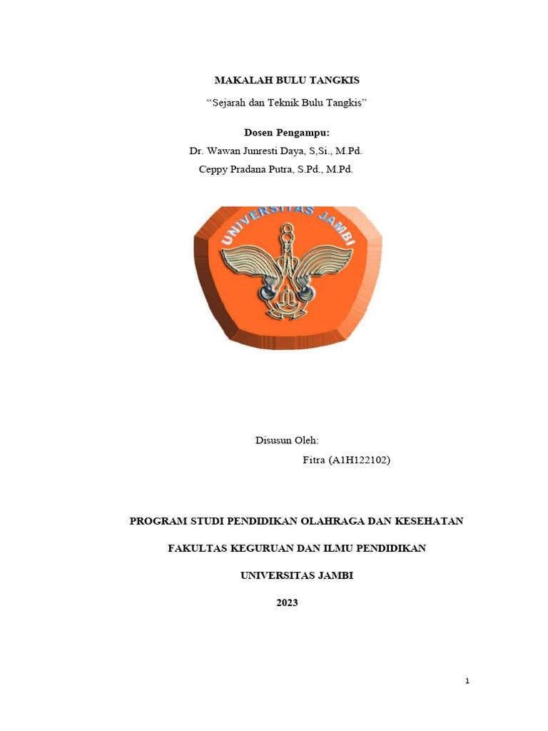 Makalah Badminton Fitra | PDF | Olahraga & Rekreasi