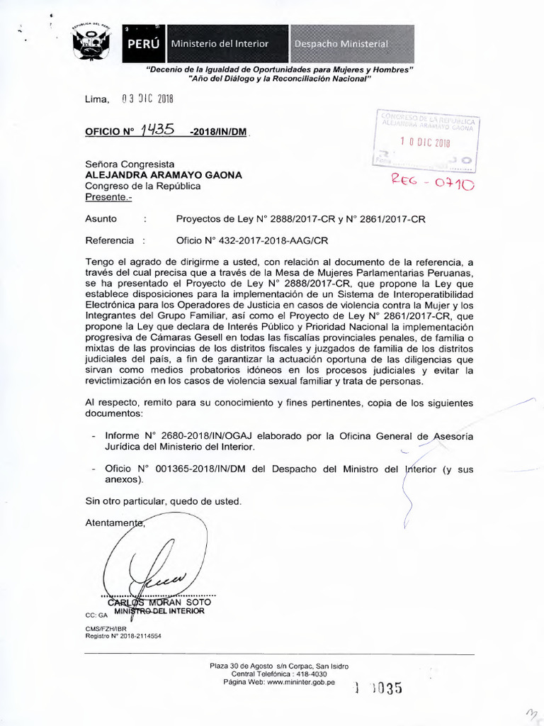 Oficio 1435 2018 in DM | PDF | Ley politica | Justicia