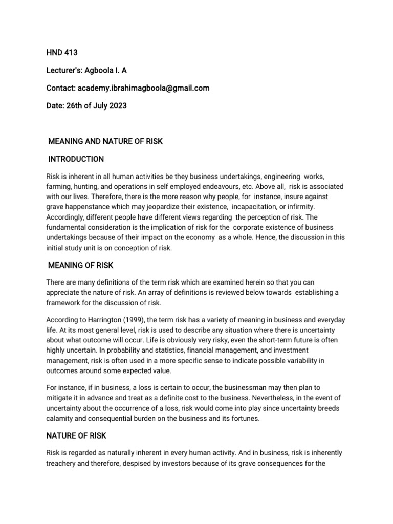 Understanding Business Risk Types | PDF | Social Science