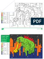 Math Coloring - Dinosaur
