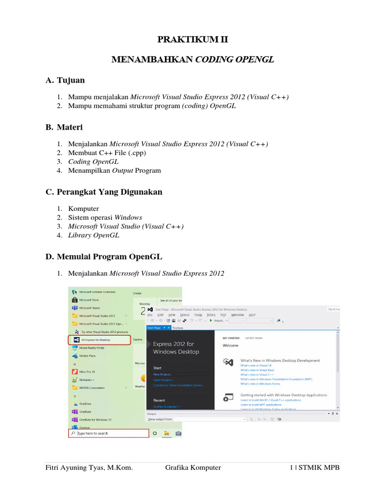 Praktikum OpenGL di Visual C++ | PDF | Komputer