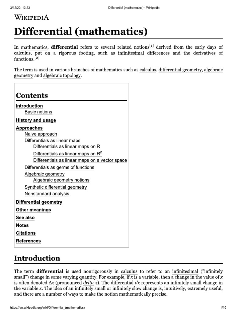 Differential Math 1 PDF