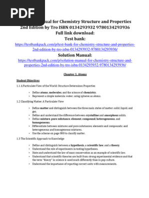 Solution Manual For Chemistry Structure and Properties 2nd Edition 