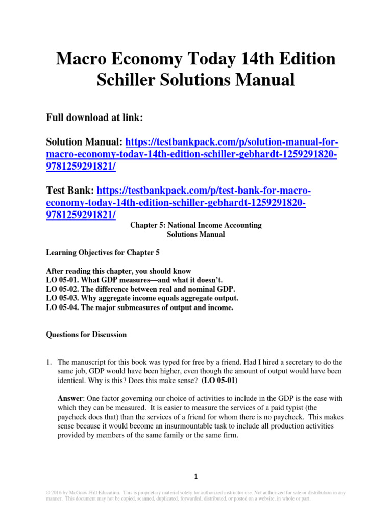 Macro Economy Today Solutions Manual | PDF | Gross Domestic Product ...