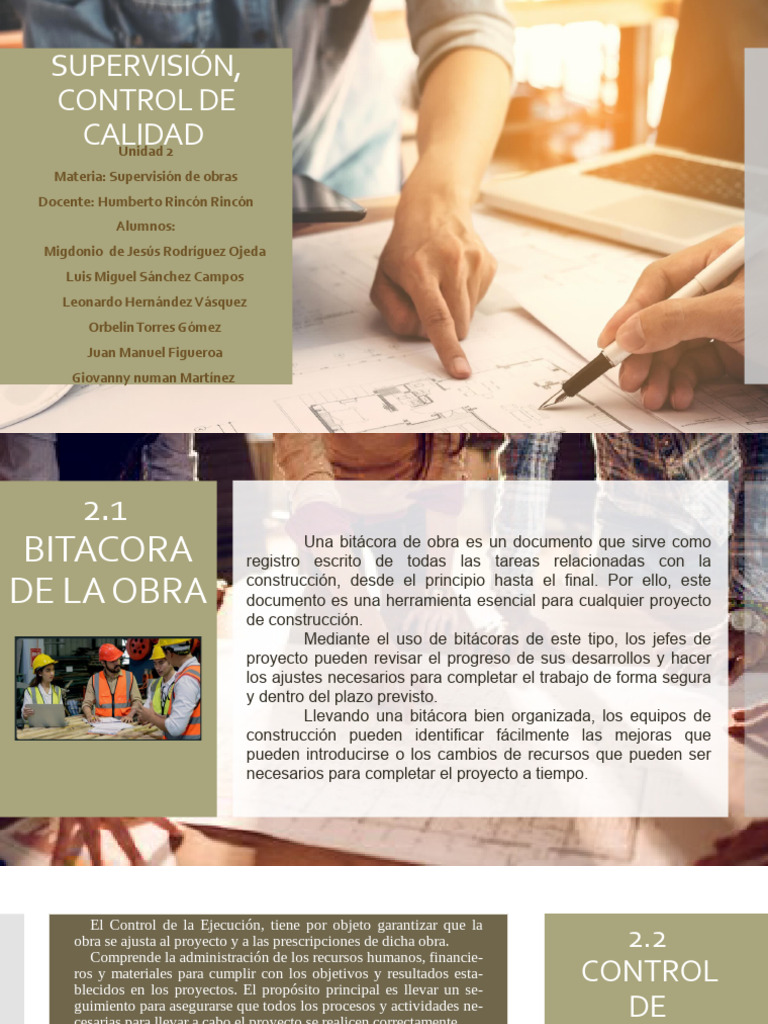 Control de Calidad en Supervisión de Obras | PDF | Presupuesto