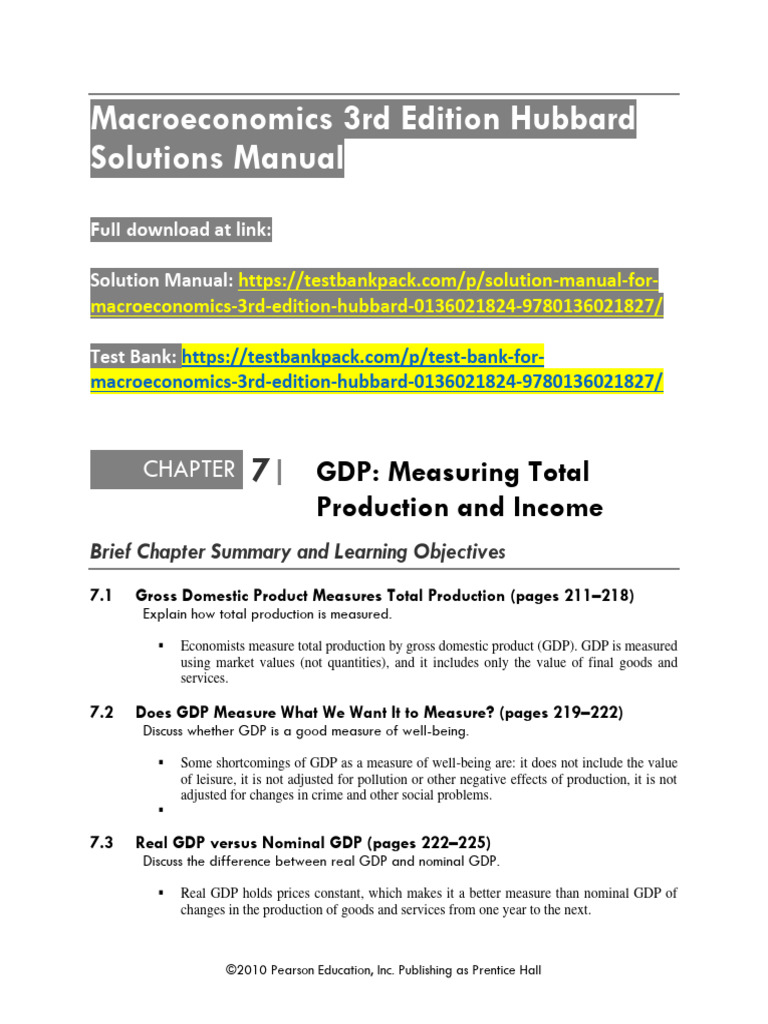 Macroeconomics 3rd Edition Solutions Manual | PDF | Gross Domestic ...