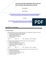 American Government and Politics Deliberation Democracy and Citizenship 2nd Edition Bessette Test Bank 1