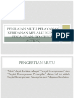 Penilaian Mutu Pelayanan Kebidanan Melalui Konsep PDCA (