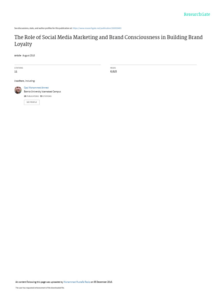 The Roleof Social Media Marketing | PDF | Coefficient Of Determination ...