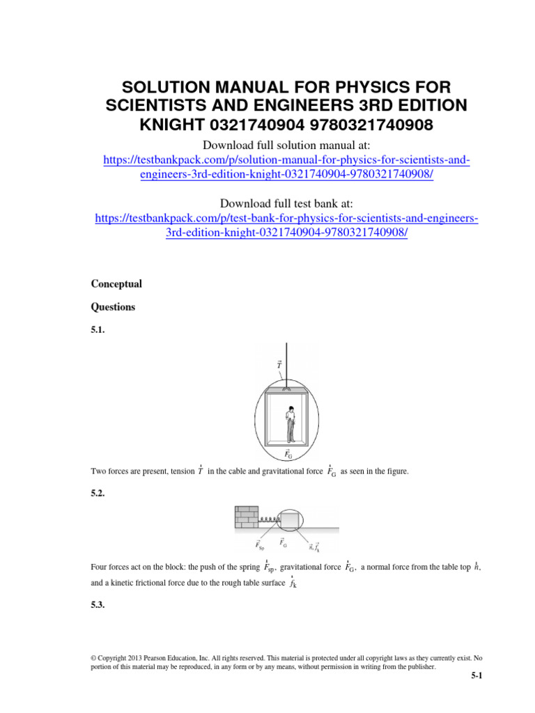 Physics For Scientists and Engineers 3rd Edition Knight Solutions ...