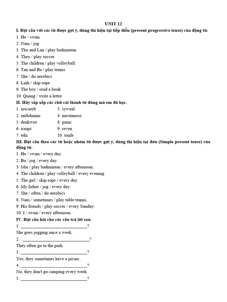 Unit 12 Pdf Meal Lunch