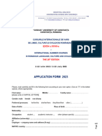 APPLICATION FORM Romanian Language Summer School UOC 2023