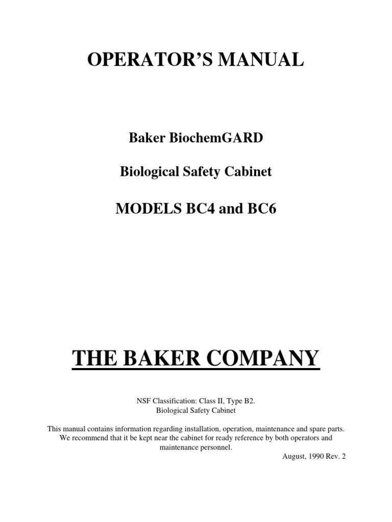BC4 - BC6 Baker | PDF