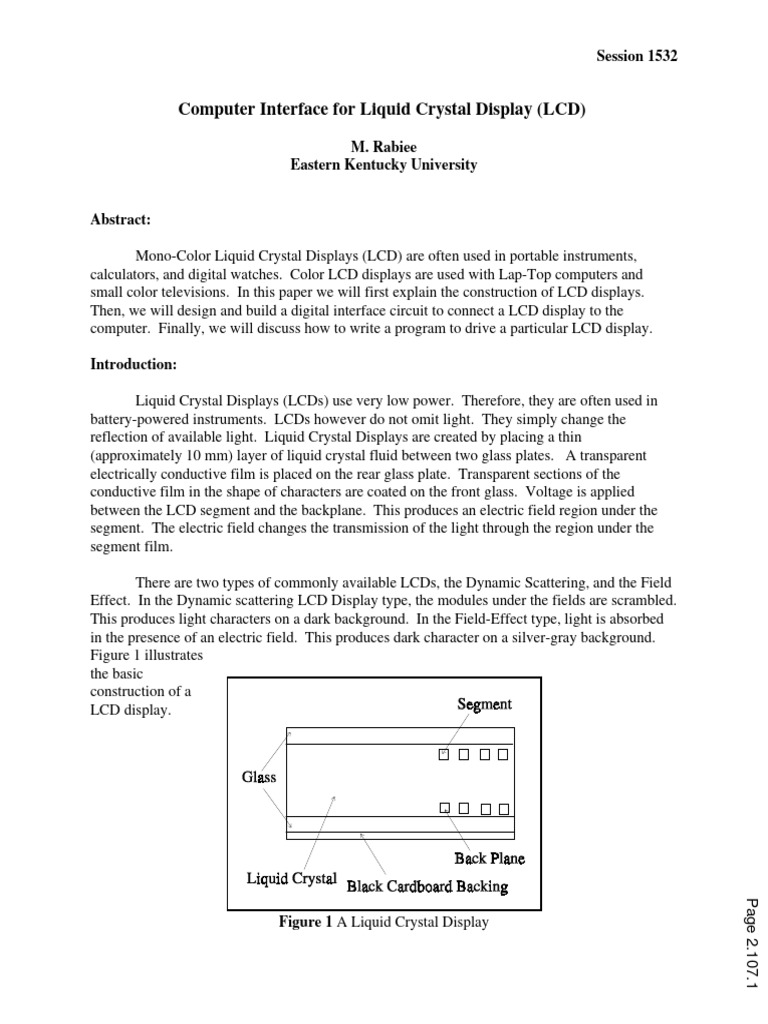 LCD Interface Design Guide | PDF | Computers