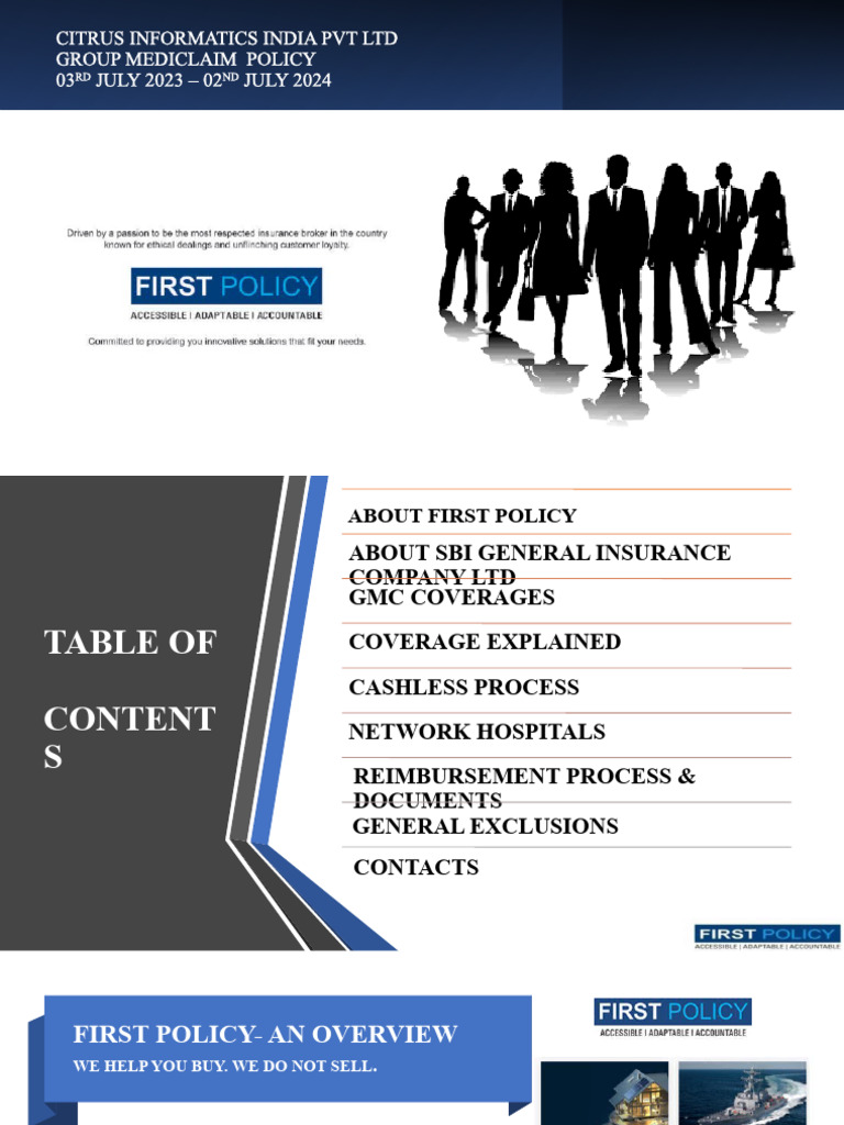 GMC Policy Overview for Citrus Informatics | PDF | Insurance | Deductible