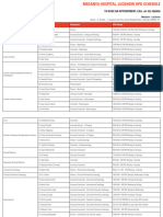 Medanta Lucknow Hospital OPD Schedule