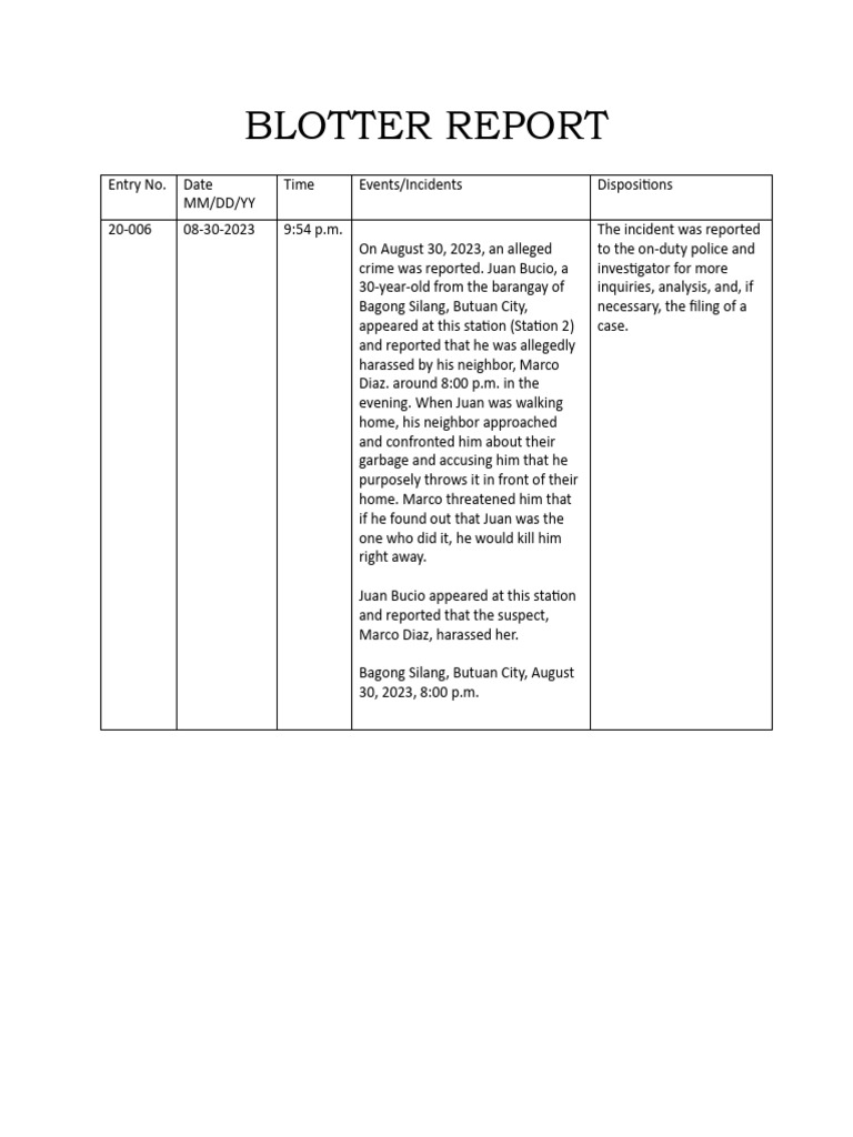 Blotter Report Sulfelix (1) PDF
