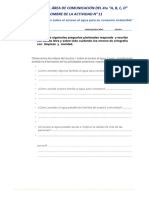 ACTIVIDADES DEL ÁREA DE COMUNICACIÓN DEL 4to 29-9-21