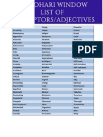 THE JOHARI WINDOW - Descriptors-Adjectives