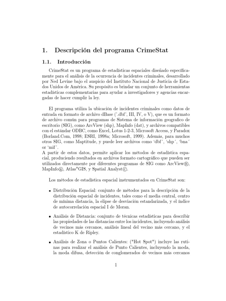 Introducción a CrimeStat y su uso | PDF | Desviación Estándar | Sistema ...