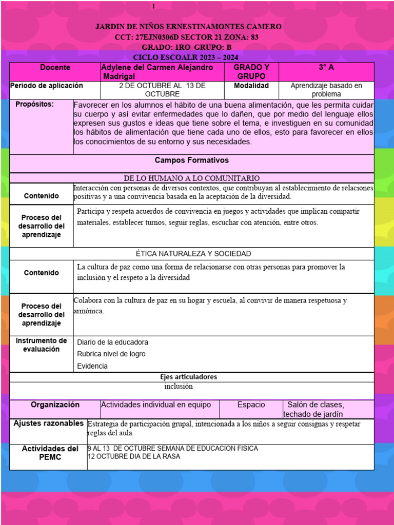 Plan Los Valores | PDF | Aprendizaje | Inclusión (Educación)