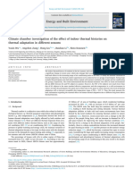 Climate Chamber Investigation of The Effect of Indoor Thermal Histories On Thermal Adaptation in Different Seasons