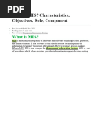 What Is MIS? Characteristics, Objectives, Role, Component