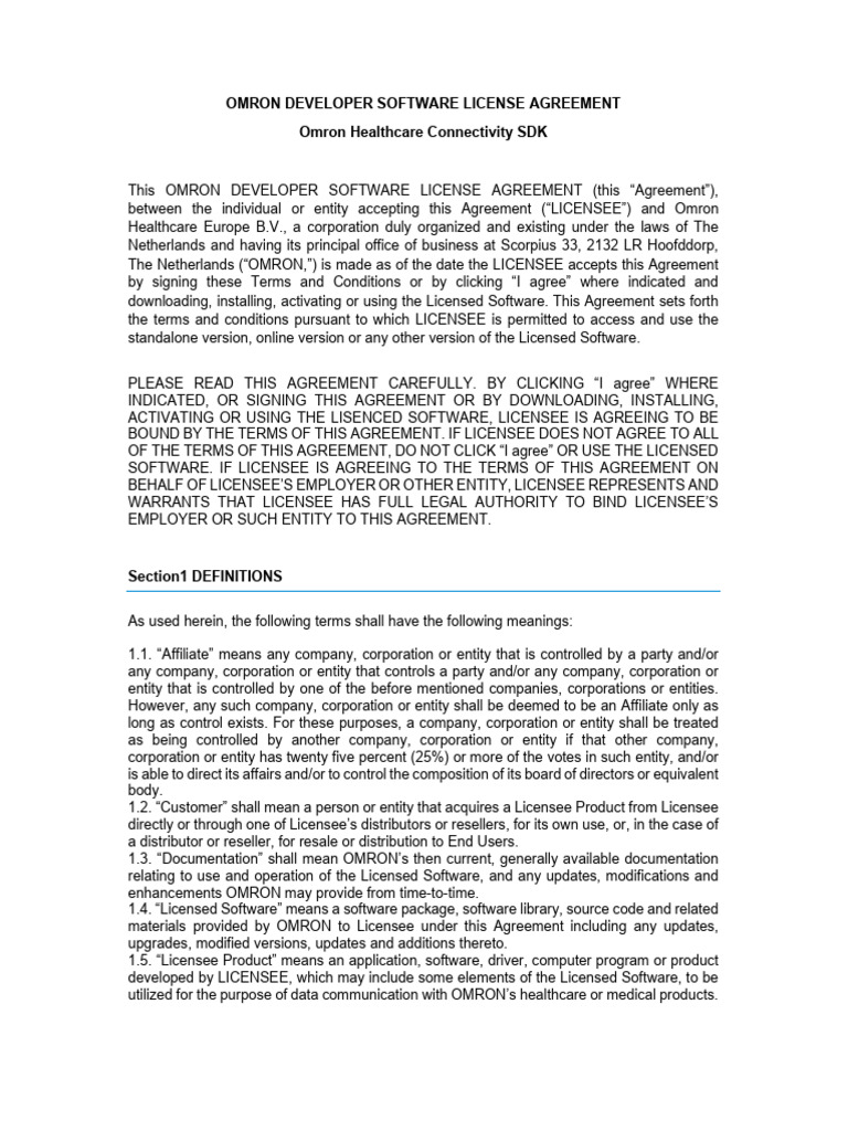 License agreement connectivity sdk download free pdf indemnity