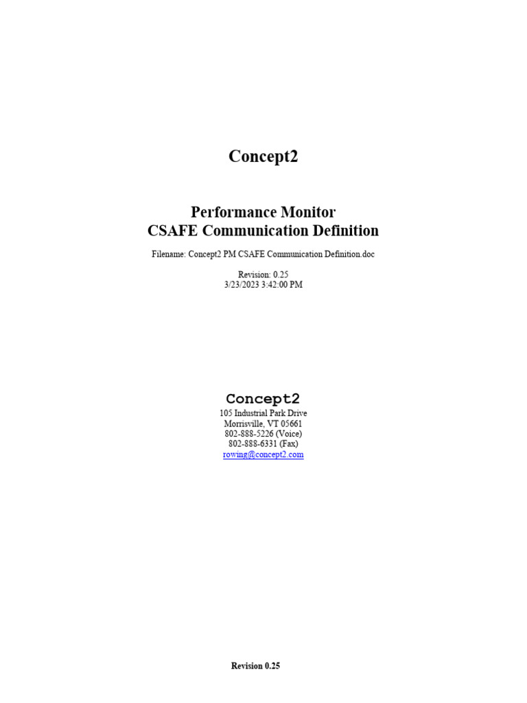 Concept2 CSAFE Communication Guide | PDF | Bluetooth | Usb