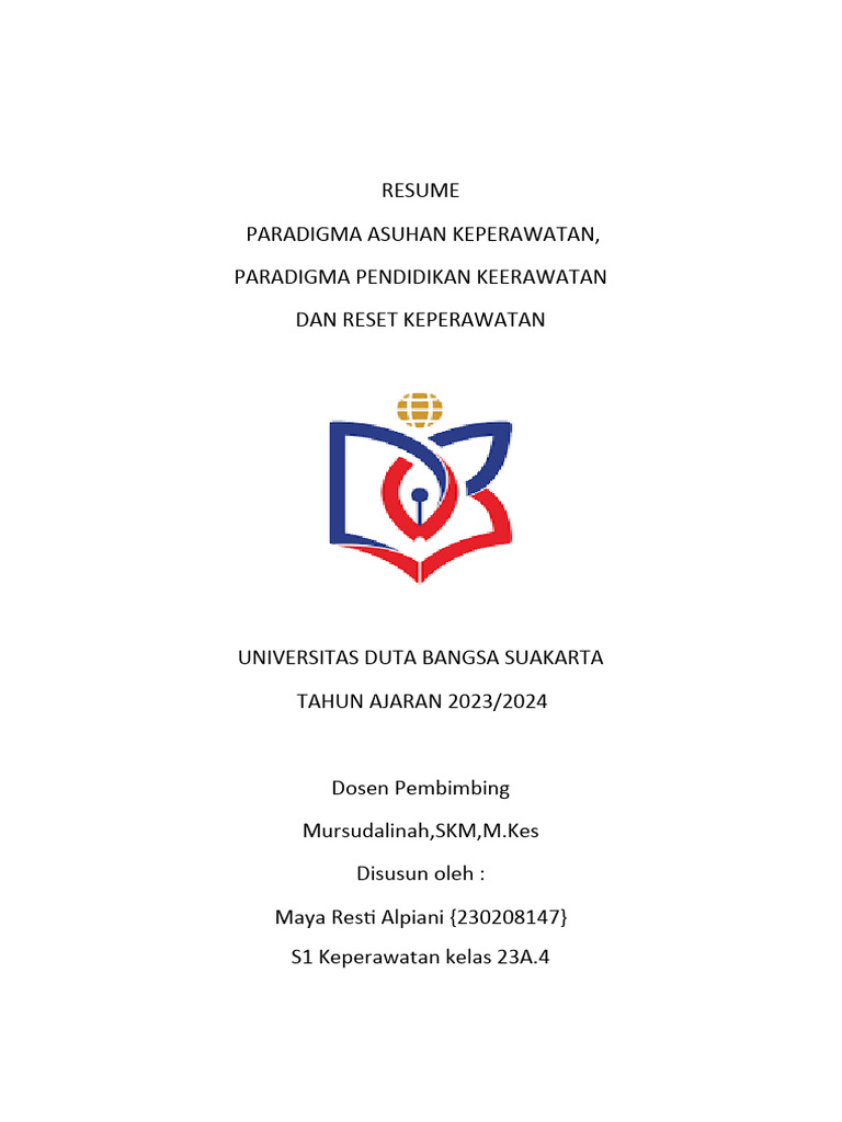 Paradigma Keperawatan dan Riset 2023 | PDF