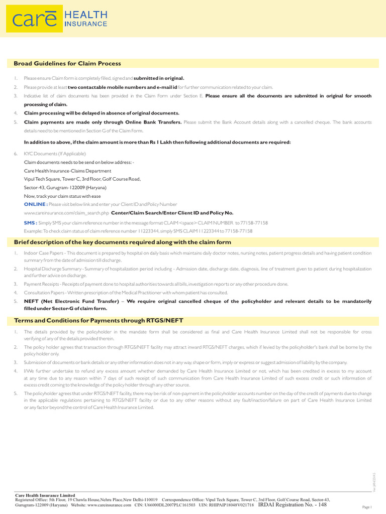 Accident Insurance Claim Guidelines | PDF | Insurance | Service Industries