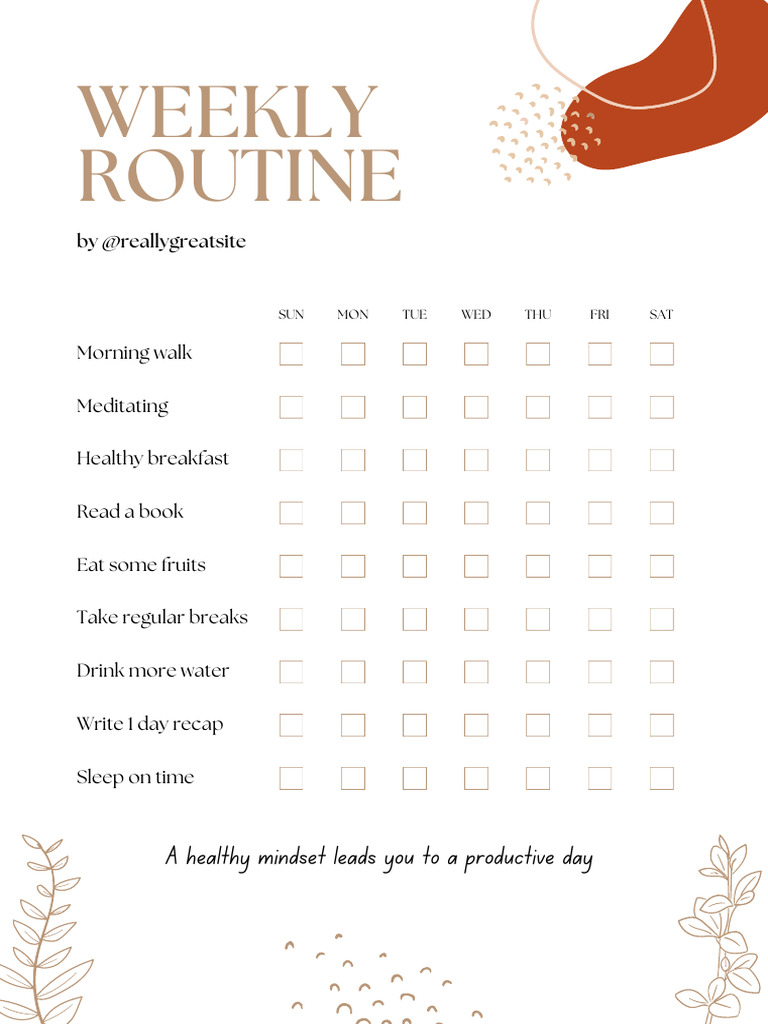 Beige Brown Weekly Planner Template | PDF