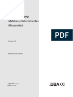 U2 - Ejercicios Adicionales - Matrices y Determinantes - Respuestas Con Desarrollo - 2022 - 2C