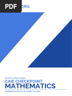 Caie Checkpoint Mathematics Algebra v1