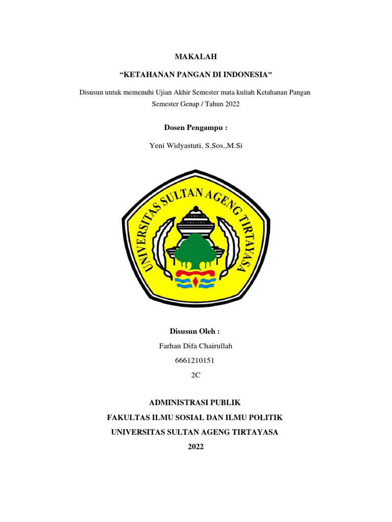 Ketahanan Pangan dan Perubahan Iklim di Indonesia | PDF | Kesehatan ...